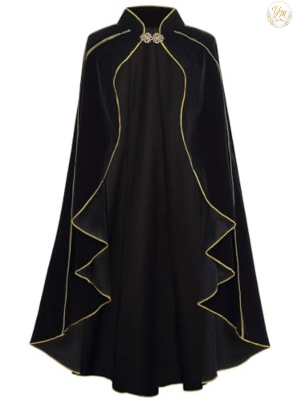 Crushed Velvet Medieval Cloak Renaissance Cape Stand-Up Collar